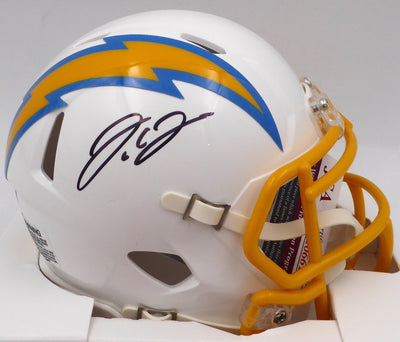 J.C. JC Jackson Autographed White Speed Mini Helmet Los Angeles Chargers JSA #WA066128