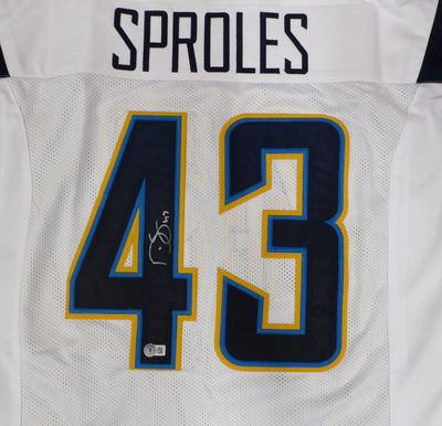 San Diego Chargers Darren Sproles Autographed White Jersey Beckett BAS QR #BJ82282