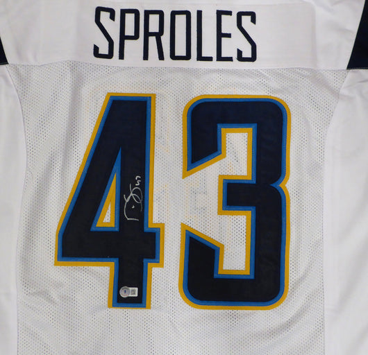 San Diego Chargers Darren Sproles Autographed White Jersey Beckett BAS QR #BJ82282