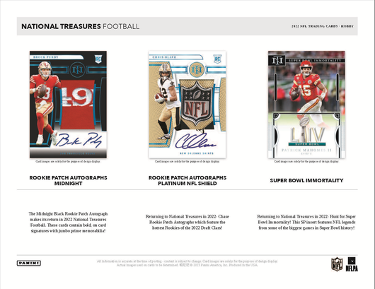 2022 Panini National Treasures Football Hobby 4 Box Case