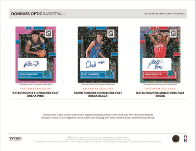 2022-23 Panini Donruss Optic Basketball Fast Break 20 Box Case