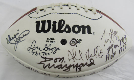 Multi Signed Wilson Football w/13 Signatures - Joe Theismtann, Ronnie Lott, Bill Willis