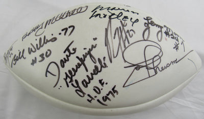Multi Signed Wilson Football w/13 Signatures - Joe Theismtann, Ronnie Lott, Bill Willis
