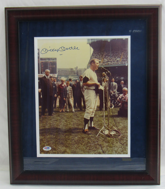 Mickey Mantle Signed Framed Photo PSA/DNA LOA K77281