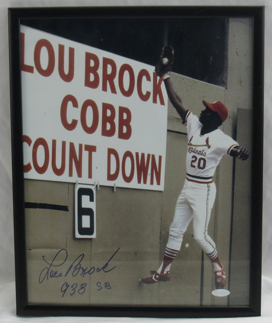 Lou Brock Signed Framed Auto 11x14 Photo Steiner Hologram