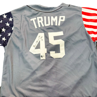Brian Urlacher Signed HOF 18 Inscription Trump 45 America Baseball Jersey (Beckett)