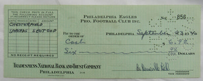 Bert Bell Multi Signed Auto Eagles Check JSA CM07467