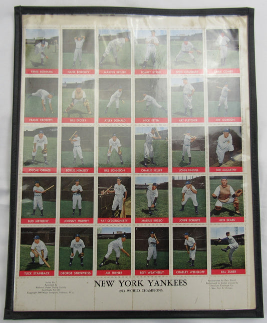 New York Yankees 1943 World Series Champions Complete set of 30 Stamps UnCut