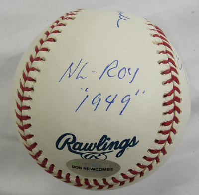 Don Newcombe Signed Auto "Stat" Rawlings Baseball w/ Insc Steiner Hologram