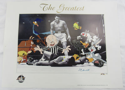 Muhammad Ali Signed Auto 20x18 Looney Tunes Lithograph #132/750 JSA LOA Z11822