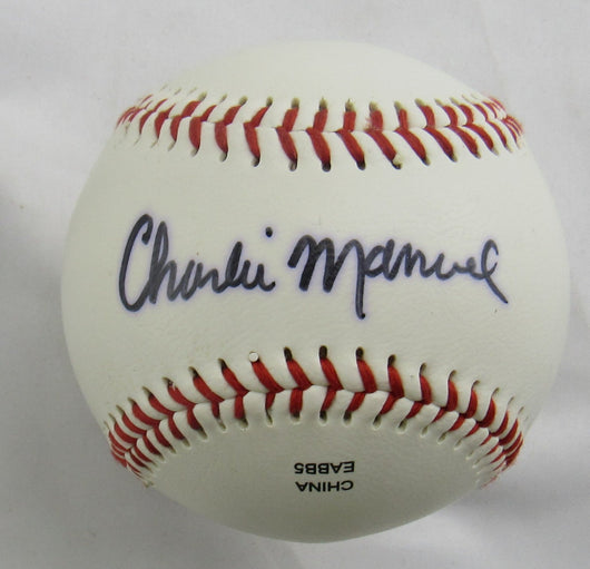 Charlie Manuel Signed Auto Baseball B171