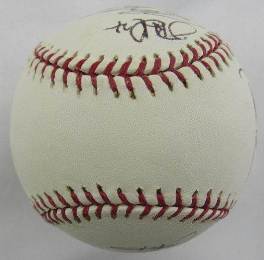Rodrigo Lopez Bruce Chen Kris Benson +3 Signed Auto Rawlings Baseball B159