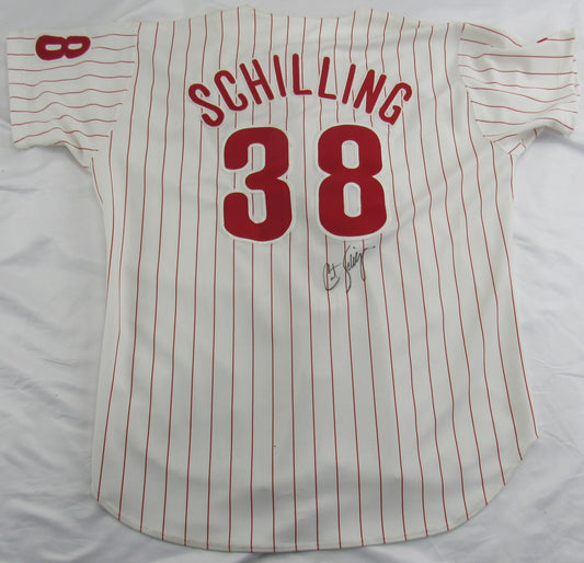 Curt Schilling Signed Auto Phillies Jersey JSA CL29217 - Russell Athletic