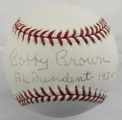 Bobby Brown - AL President Signed Auto Rawlings Baseball w/ Insc