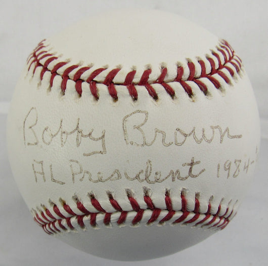 Bobby Brown - AL President Signed Auto Rawlings Baseball w/ Insc