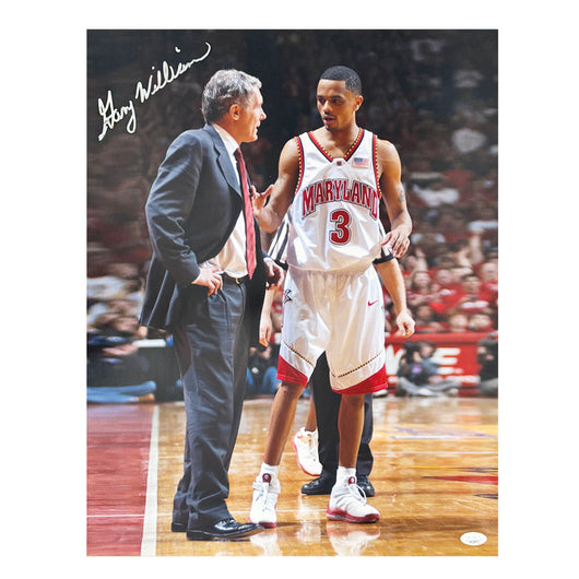 Gary Williams Signed College Pose 1 Basketball 16x20 Photo (JSA)