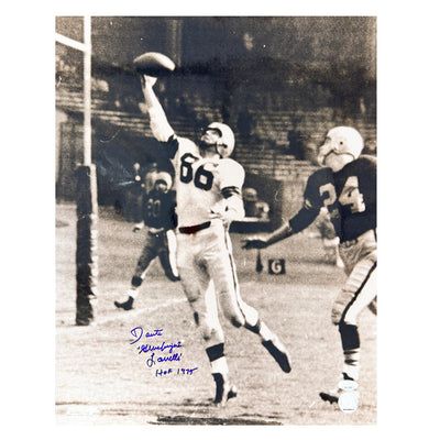 Dante Gluefingers Lavelli Signed HOF 1975 Inscription Cleveland Pose 3 Football 16x20 Photo (JSA)