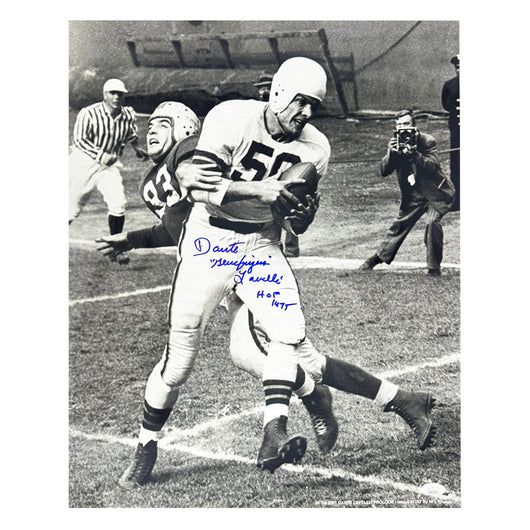 Dante Gluefingers Lavelli Signed HOF 1975 Inscription Cleveland Pose 2 Football 16x20 Photo (JSA)