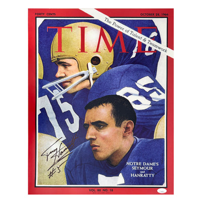 Terry Hanratty Signed Notre Dame Pose 3 Football 16x20 Photo (JSA)