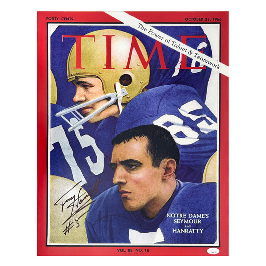 Terry Hanratty Signed Notre Dame Pose 3 Football 16x20 Photo (JSA)