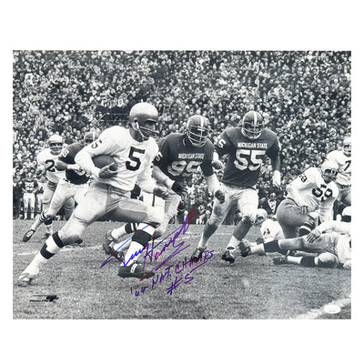 Terry Hanratty Signed 66 Natl Champs Inscription Notre Dame College Pose 1 Football 16x20 Photo (JSA)