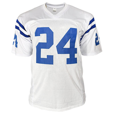 Lenny Moore Signed Indianapolis White Football Jersey (JSA)