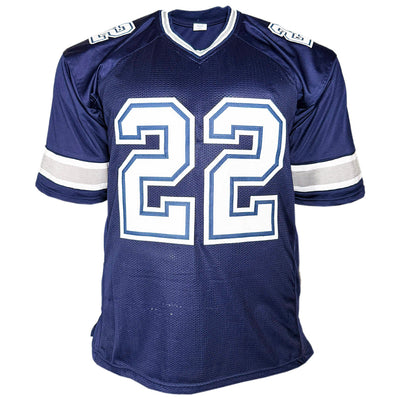 Emmitt Smith Signed Dallas Navy Football Jersey (JSA)