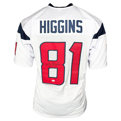 Jayden Higgins Signed Houston White Football Jersey (JSA)