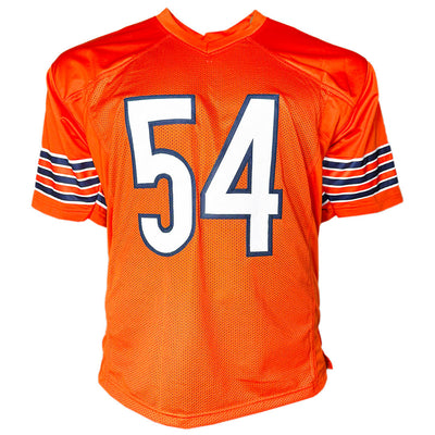 Brian Urlacher Signed Chicago Orange Football Jersey (Beckett)