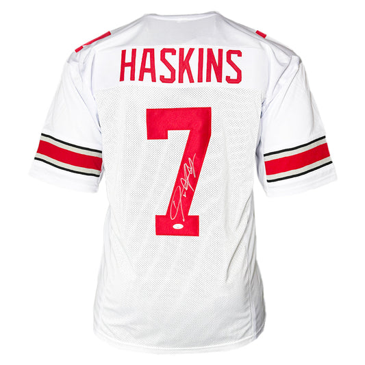 Dwayne Haskins Signed Ohio State College White Football Jersey (JSA)
