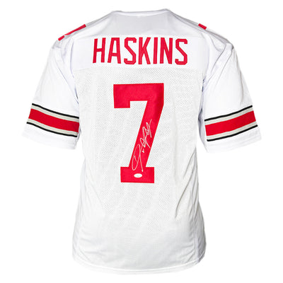 Dwayne Haskins Signed Ohio State College White Football Jersey (JSA)
