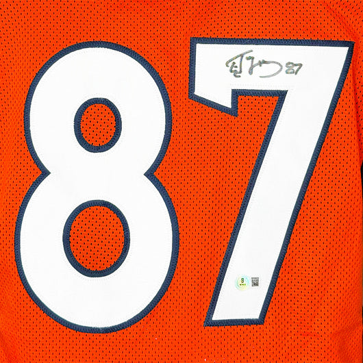 Ed McCaffrey Signed Denver Orange Football Jersey (Beckett)