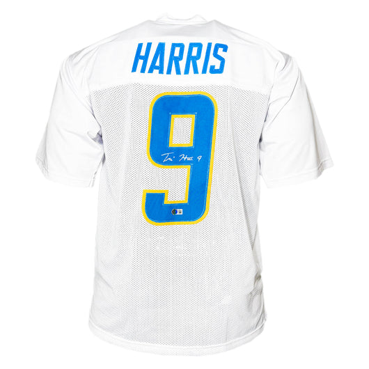 Tre Harris Signed Los Angeles White Football Jersey (Beckett)