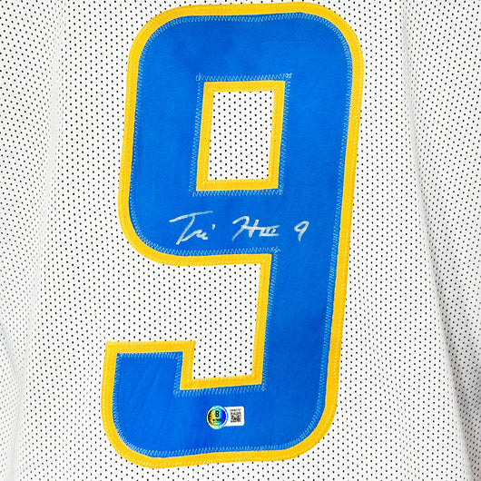 Tre Harris Signed Los Angeles White Football Jersey (Beckett)