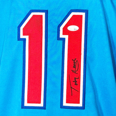 Toby Harrah Signed Texas Blue Baseball Jersey (JSA)