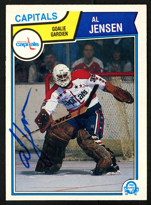 Al Jensen Autographed 1983-84 O-Pee-Chee Rookie Card #373 Washington Capitals SKU #151384