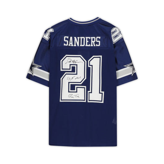 Fanatics Authentic Deion Sanders Autographed "HOF 2011/Prime Time" Dallas Cowboys Navy Authentic Jersey