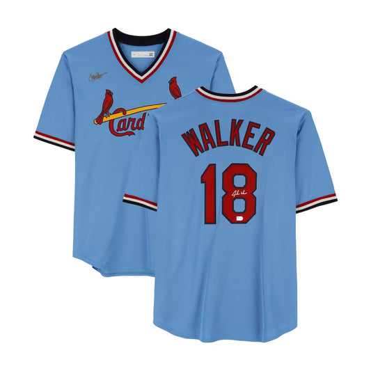 Fanatics Authentic Jordan Walker Autographed St. Louis Cardinals Light Blue Cooperstown Replica Jersey