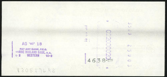Sal Maglie Autographed 3x6 Check Brooklyn Dodgers, New York Yankees SKU #147867