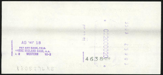 Sal Maglie Autographed 3x6 Check Brooklyn Dodgers, New York Yankees SKU #147867