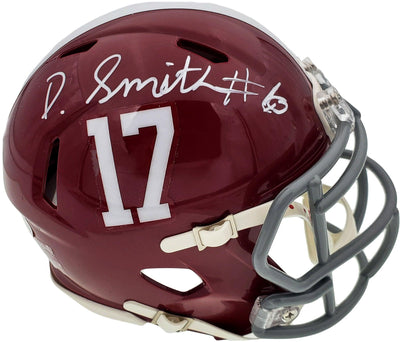 Devonta Smith Autographed Alabama Crimson Tide Speed Mini Helmet Beckett BAS Stock #189551