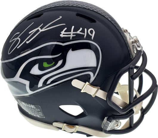Shaquem Griffin Autographed Seattle Seahawks Mini Helmet In Silver MCS Holo Stock #134383