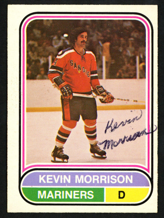 Kevin Morrison Autographed 1975-76 WHA O-Pee-Chee Rookie Card #80 San Diego Mariners SKU #151322