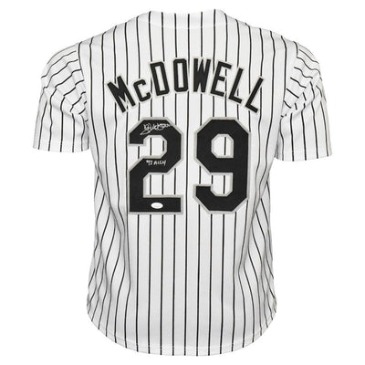 Jack McDowell Signed 93 AL CY Inscription Chicago Pinstripe Baseball Jersey (JSA)