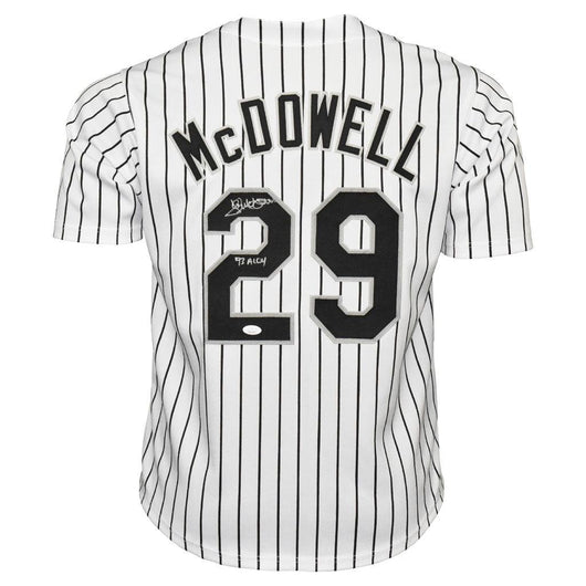 Jack McDowell Signed 93 AL CY Inscription Chicago Pinstripe Baseball Jersey (JSA)