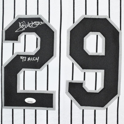 Jack McDowell Signed 93 AL CY Inscription Chicago Pinstripe Baseball Jersey (JSA)