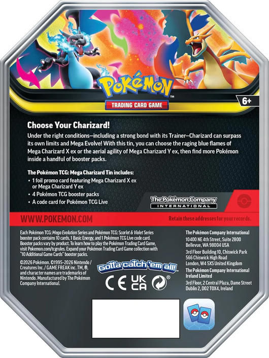Pokémon TCG: Mega Charizard X/Y Tin