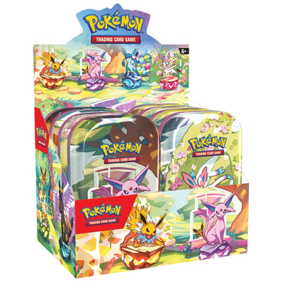Pokemon Scarlet & Violet Prismatic Evolutions Mini Tin Display