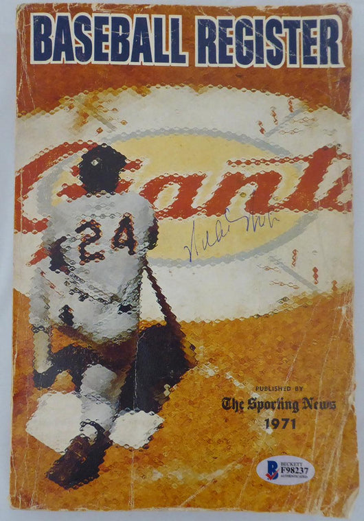 Willie Mays Autographed 1971 Baseball Register Book San Francisco Giants Vintage Signature Beckett BAS #F98237