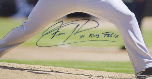 Felix Hernandez Autographed Framed 16x20 Photo Seattle Mariners "King Felix" PSA/DNA #3A54607
